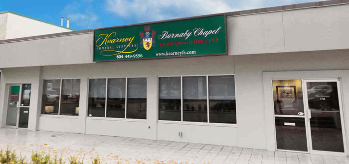Kearney's Funeral Service, Burnaby Chapel